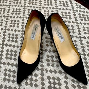 Jimmy Choo 100MM Navy Suede